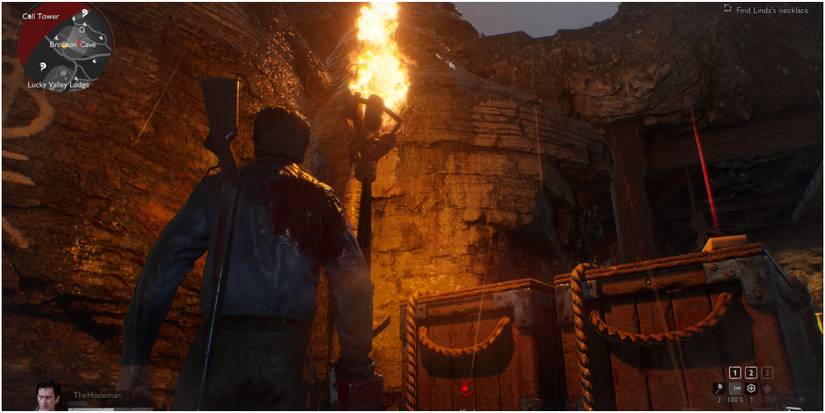 Evil Dead The Game First Mission Torch By Cave Entrance