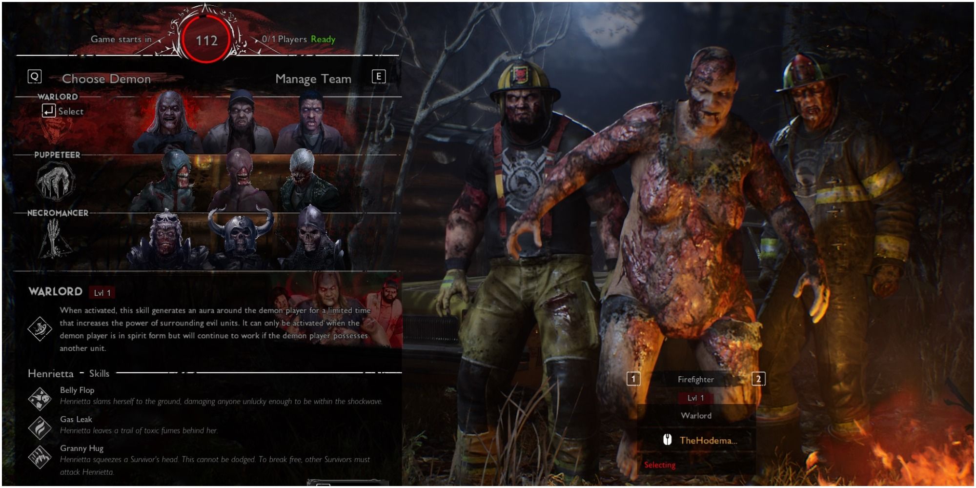 Evil Dead The Game Looking At The Warlord In The Selection Screen