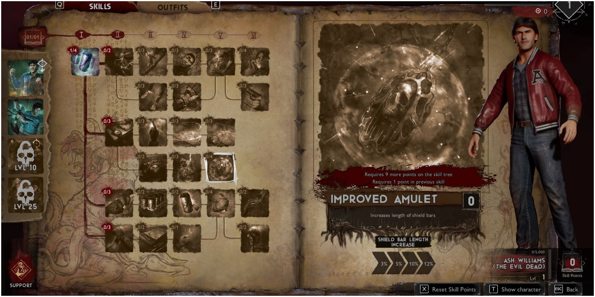 Evil Dead The Game Support Skill Improved Amulet Description