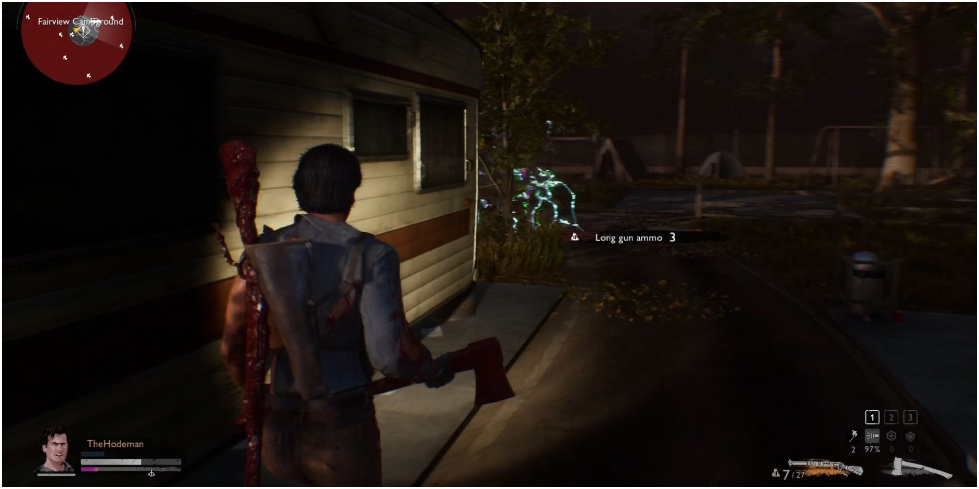 Evil Dead The Game Third Mission Blocking A Ranged Attack From The Final Boss