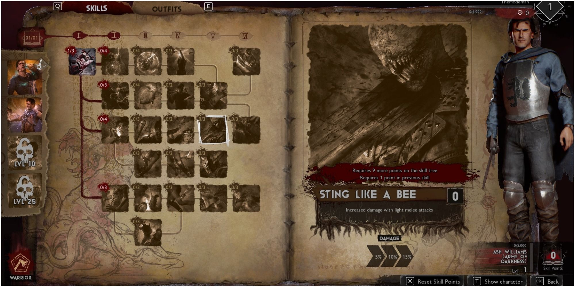 Evil Dead The Game Warrior Skill Sting Like A Bee Description