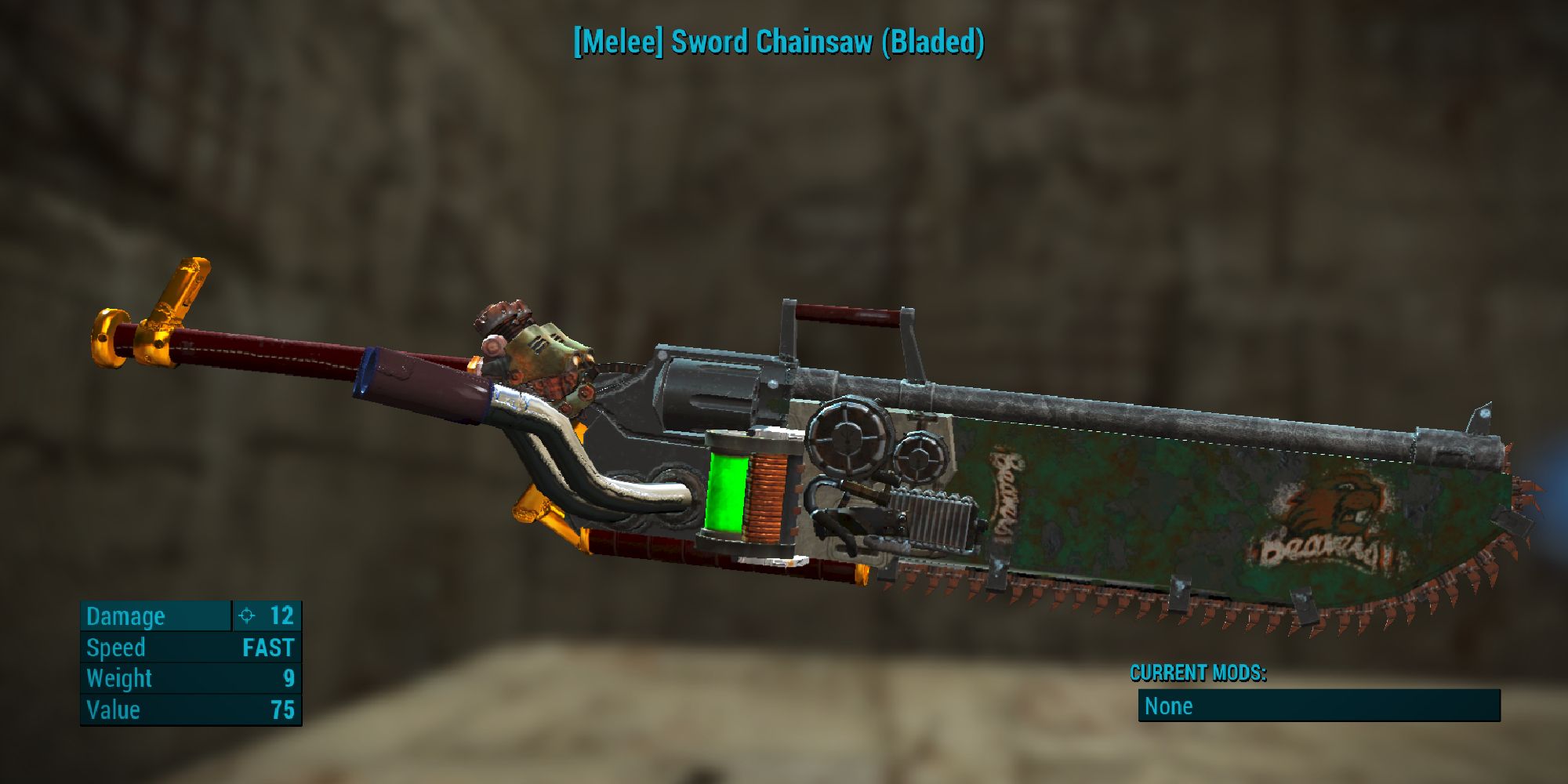 A Chainsaw Sword appearing in Fallout 4