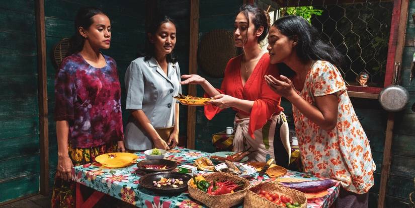 FOOD-LORE-HBO screenshot four women around a table