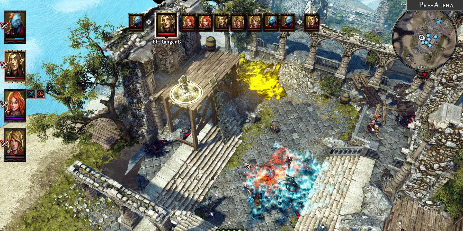 Fighting opponents in different sections of the map in DOS2