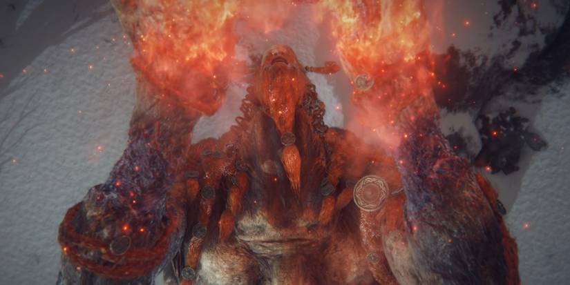 Fire Giant Roasting His Leg and Praying 