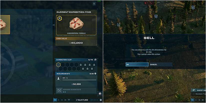 Selling Fossils and Dinosaurs in Jurassic World Evolution 2