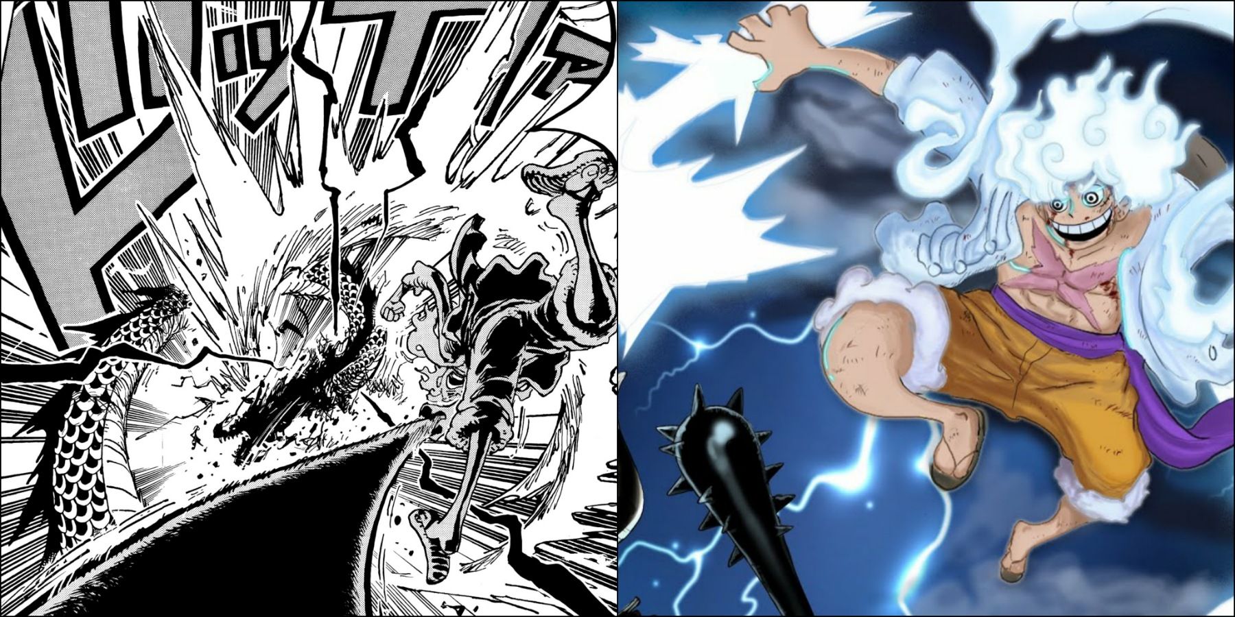 Gear 5 Luffy Survives a Direct Impact