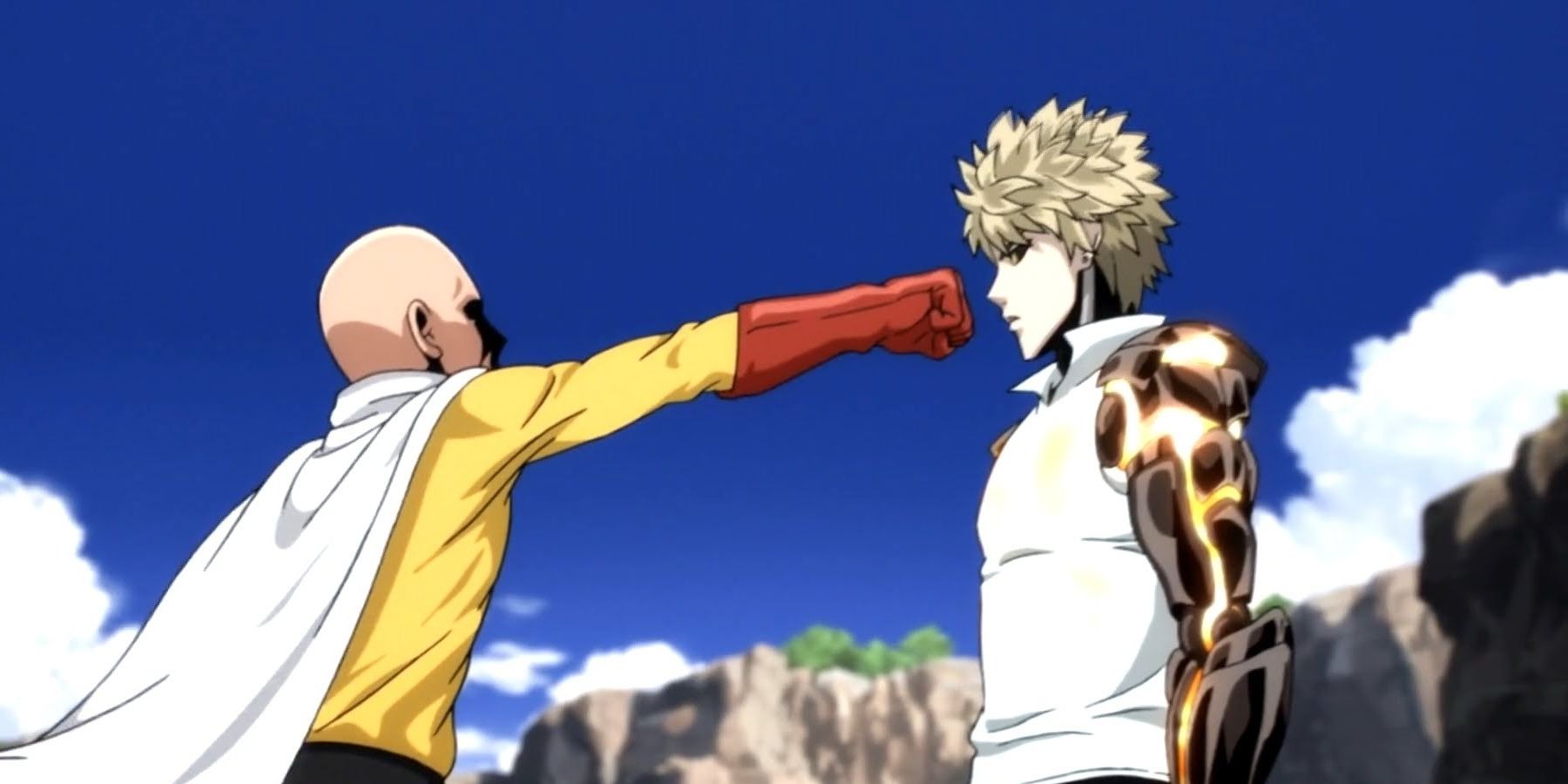 Genos and Saitama fighting