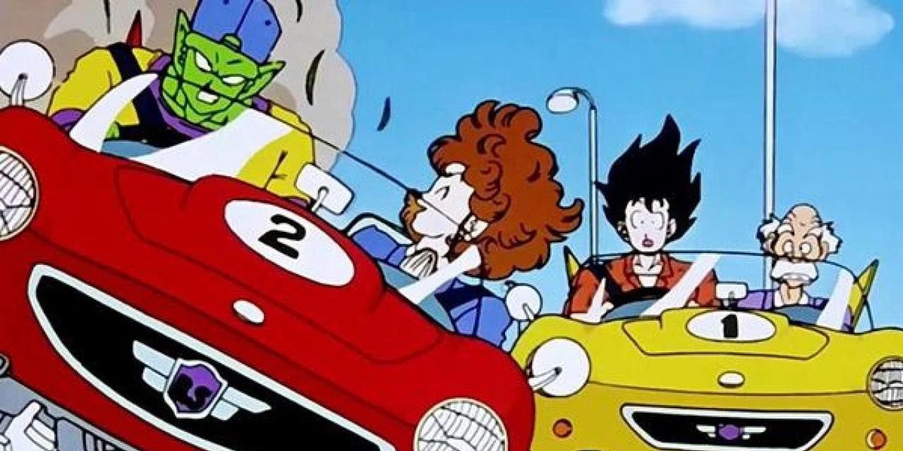 Goku and Piccolo driving in Dragon Ball Z