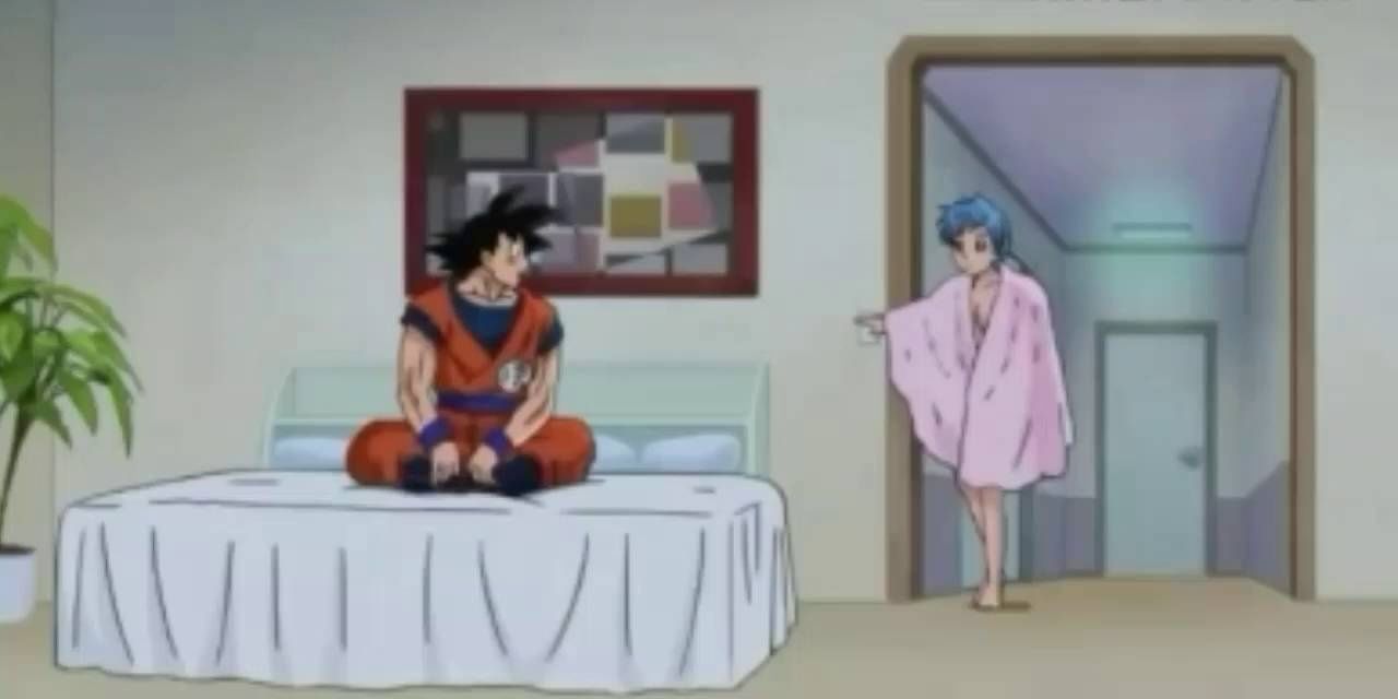 Goku walking in on Bulma in Dragon Ball Super