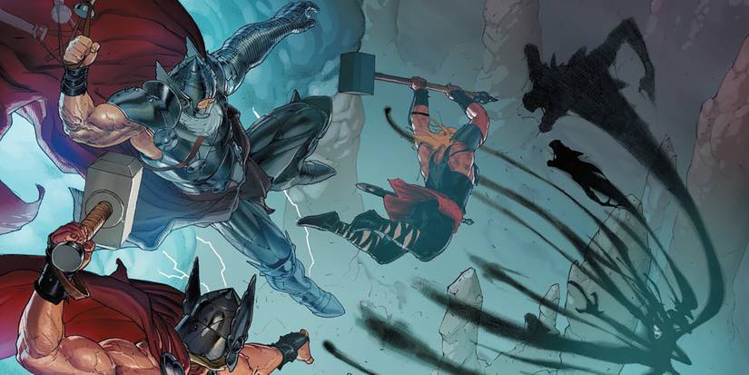 Three Versions Of Thor Fighting Gorr