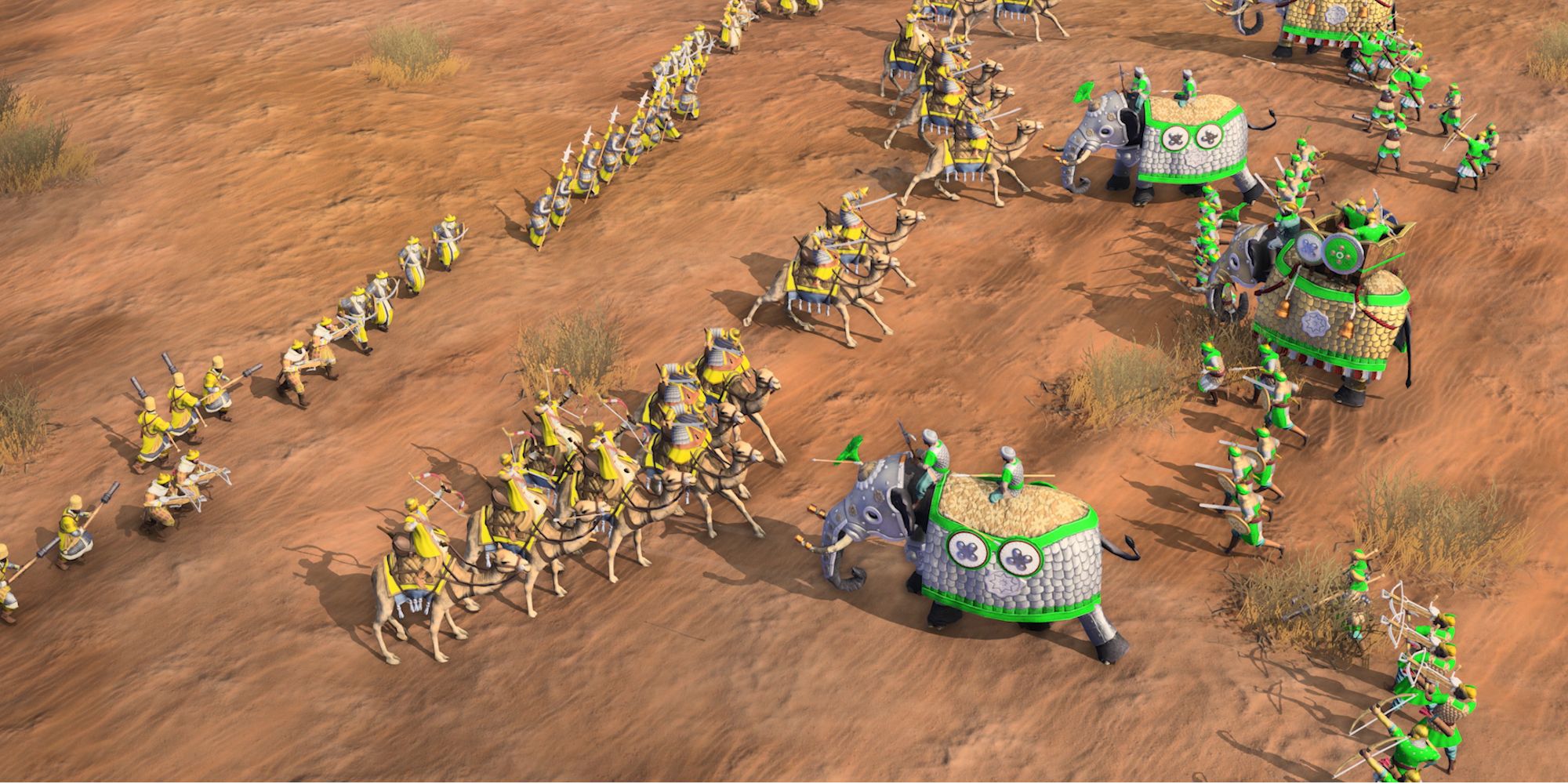 Great PvE Games - Age of Empires IV - Player attacks cavalry with elephants