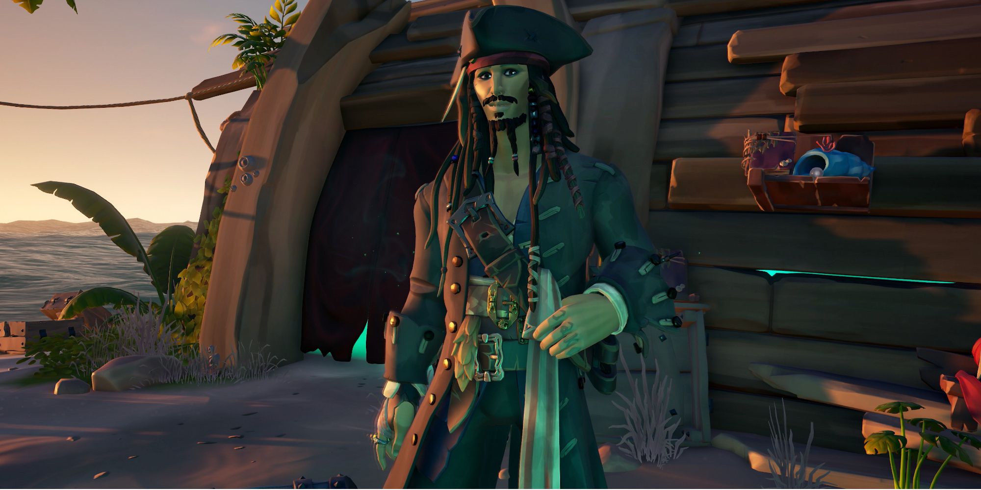 Great PvE Games - Sea of Thieves - Captain Jack Sparrow gets ready to go on an adventure