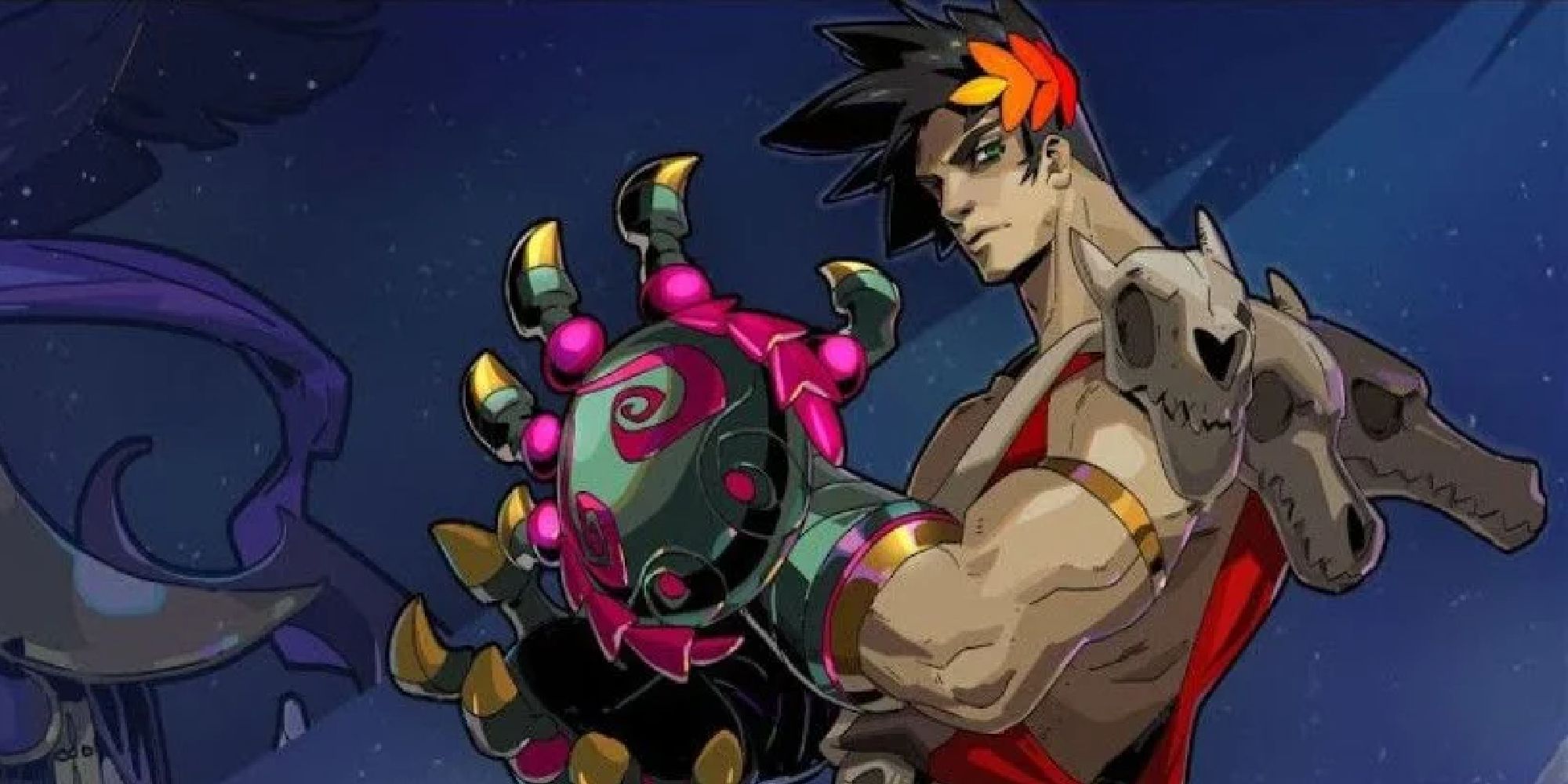 Zagreus wielding the Twin Fists of Malphon in promotional art for Hades