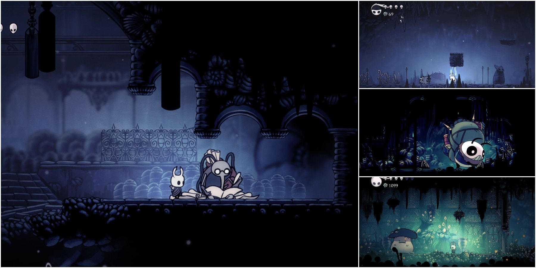 Various Geo Farming Locations in Hollow Knight 