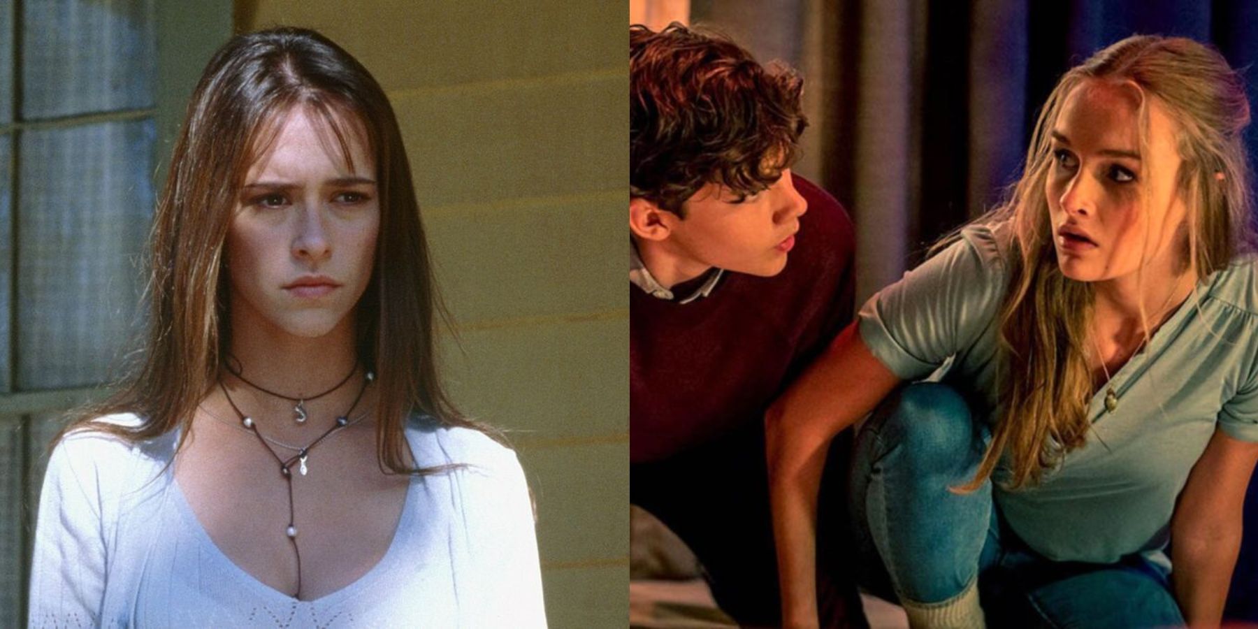 Split image of Julie in I Know What You Did Last Summer and Luke and Ashley in Better Watch Out