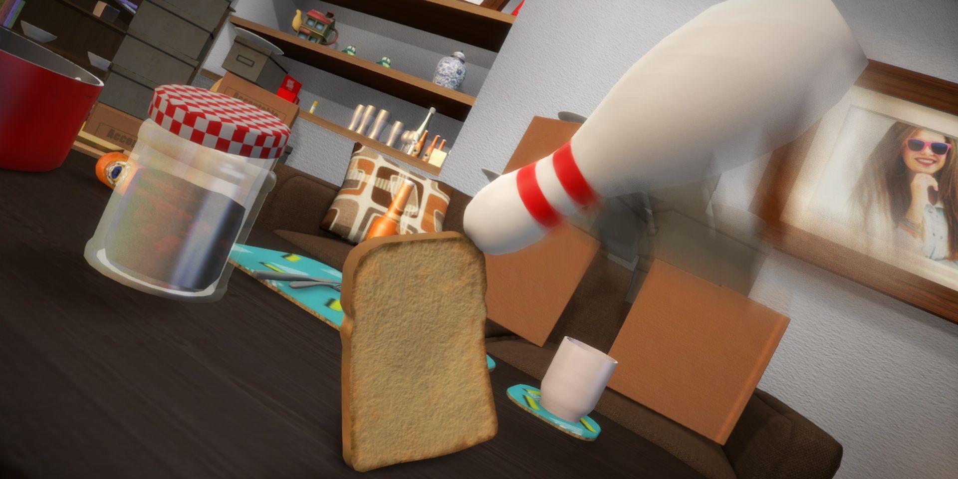 The bread swinging around a bowling pin in I Am Bread