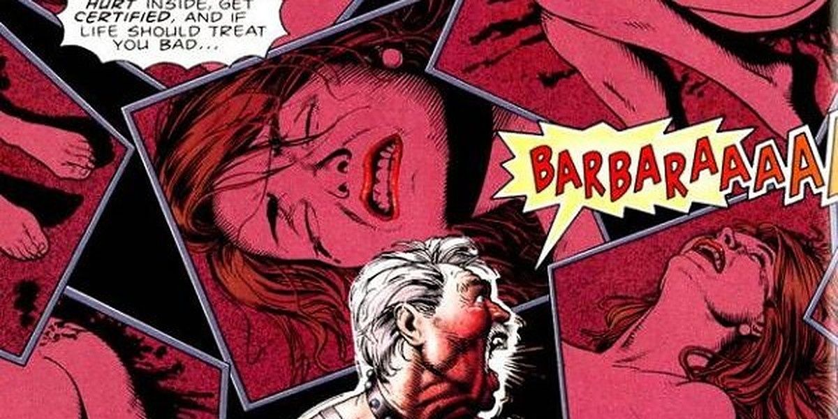 Joker hurts Barbara in the comics