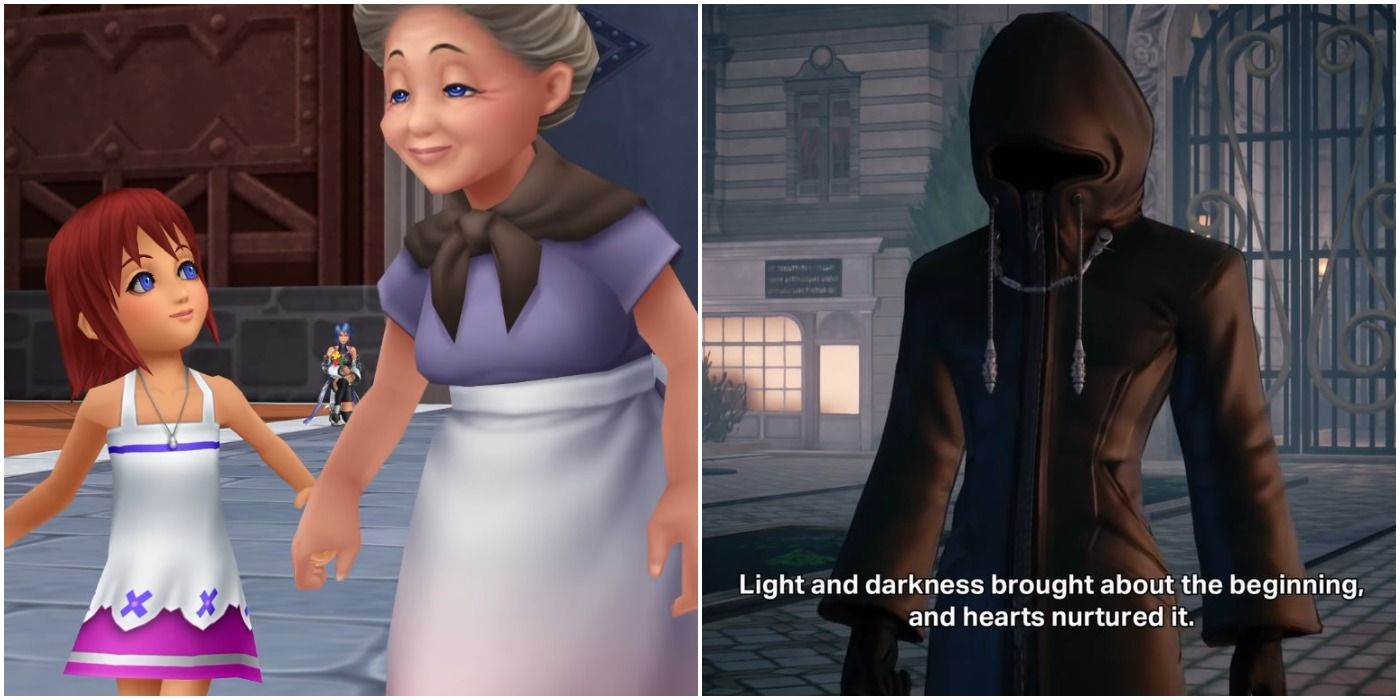 Kairi and her Grandmother in Kingdom Hearts: Birth by Sleep and the story in Missing-Link