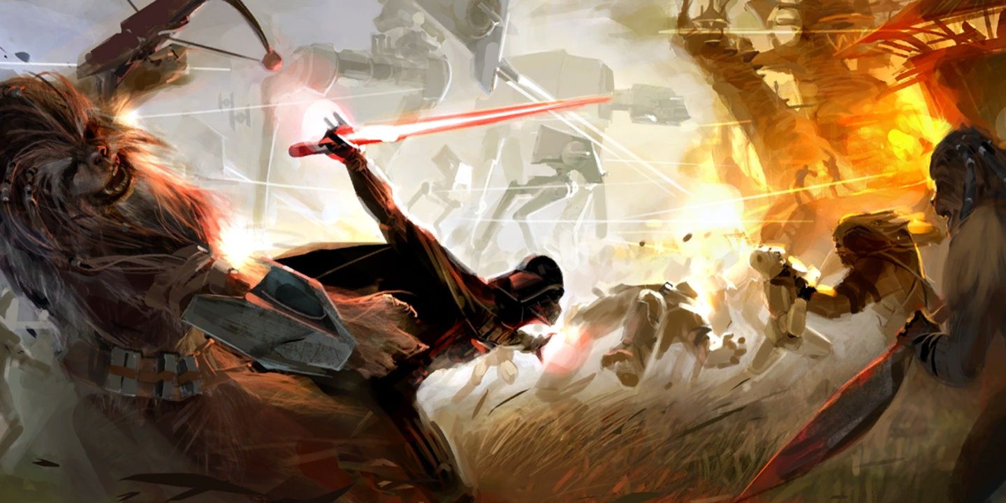 Concept Art of Darth Vader on Kashyyyk in Star Wars: The Force Unleashed