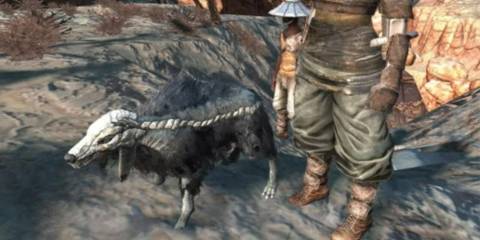 A Bonedog with two human companions in Kenshi