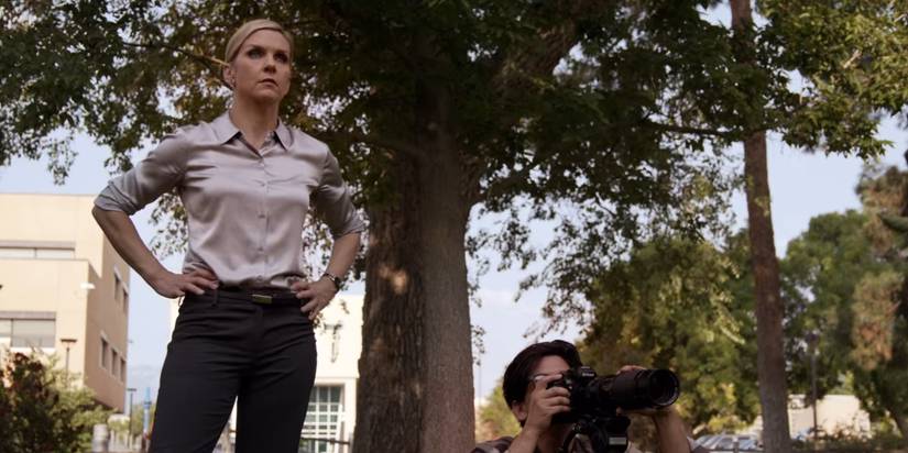 Rhea Seehorn as Kim Wexler filming in Better Call Saul
