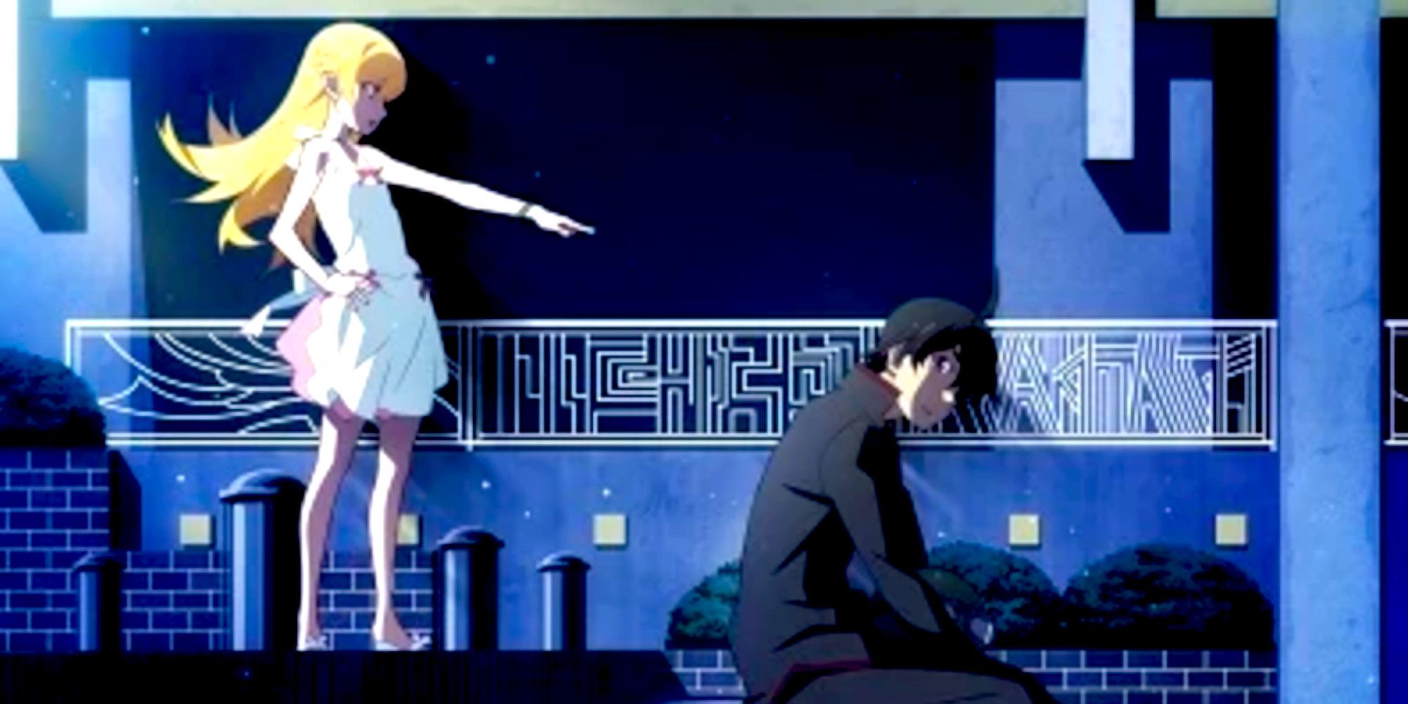 Koyomi and Shinobu Bakemonogatari Anime vampires