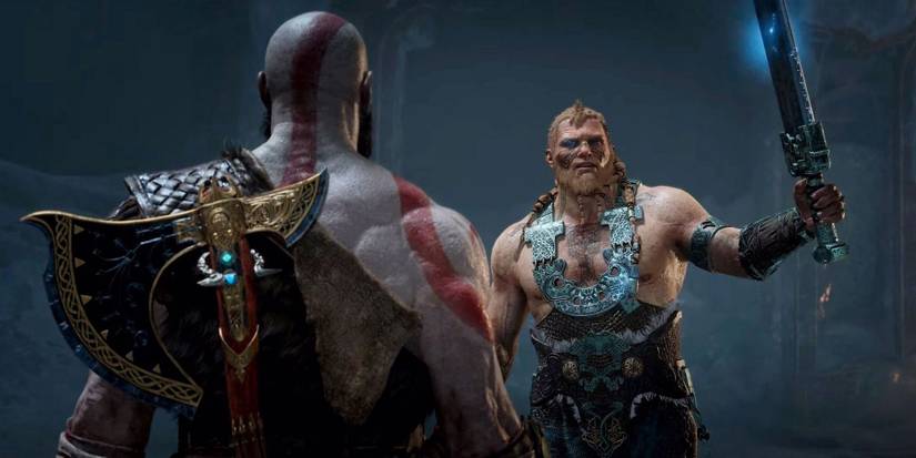 Kratos Facing Off With Magni In God Of War 2018