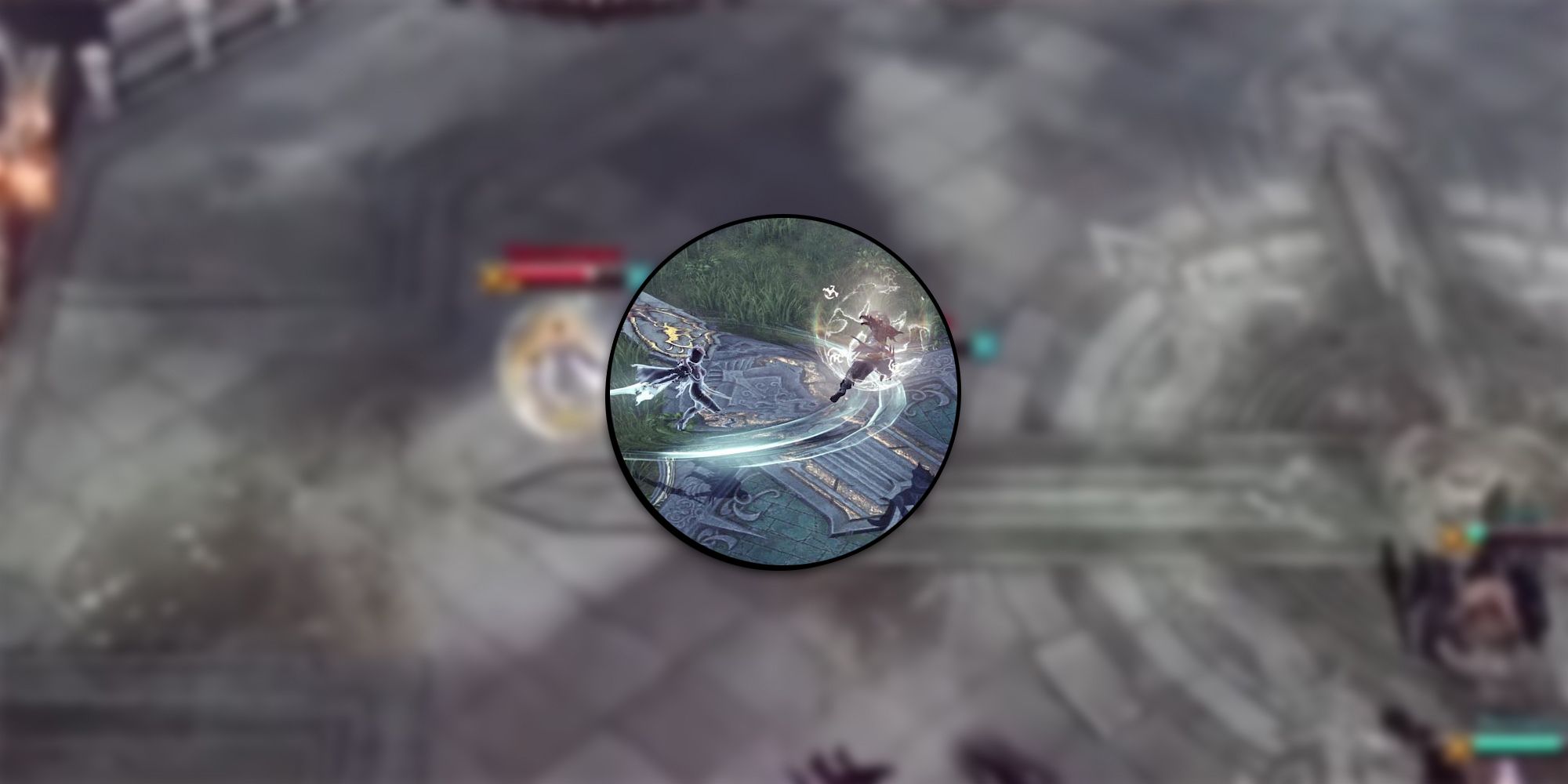 Lost Ark - Blurred Image Of A Striker Using His Combo In PvP With PNG Of Another Character Using Their Combo Overlaid On Top