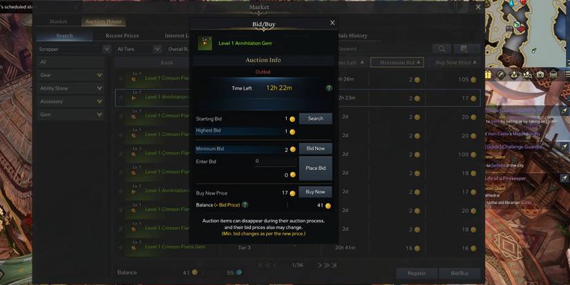 Lost Ark - Purchasing A Level 1 Tier 3 Gem