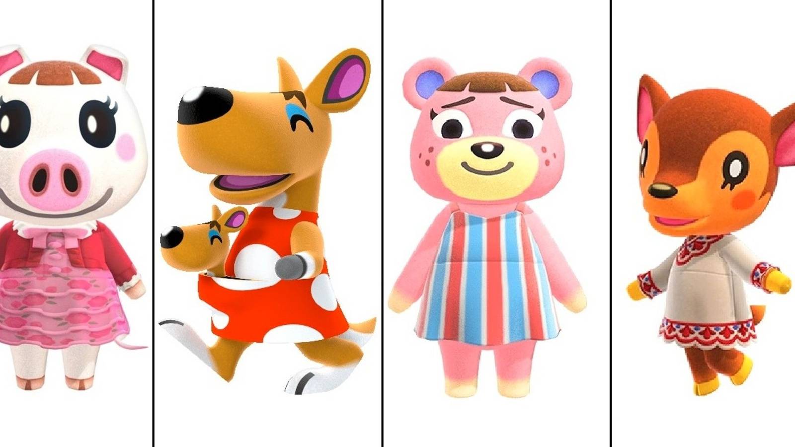 Lucy, Carrie, Ursala, and Fauna from ACNH