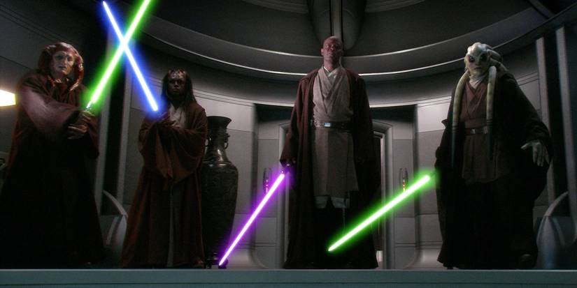 Mace Windu's strike force in Palpatine's office in Revenge of the Sith
