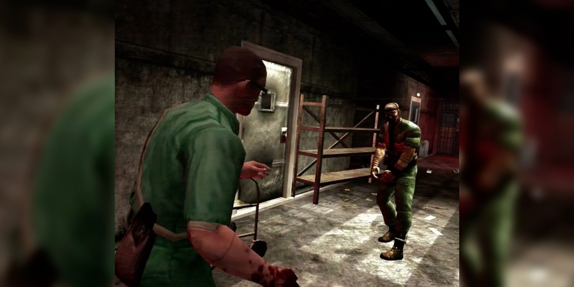 Image Showing Player Character Taking On An Enemy In Manhunt 2