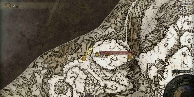 Map Location Of Giant Conquerer Hero's Grave 