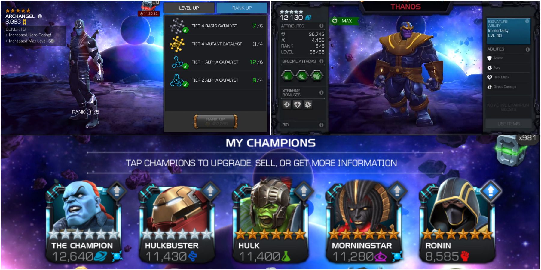 Showcase of 5-Star Characters in Marvel Contest of Champions