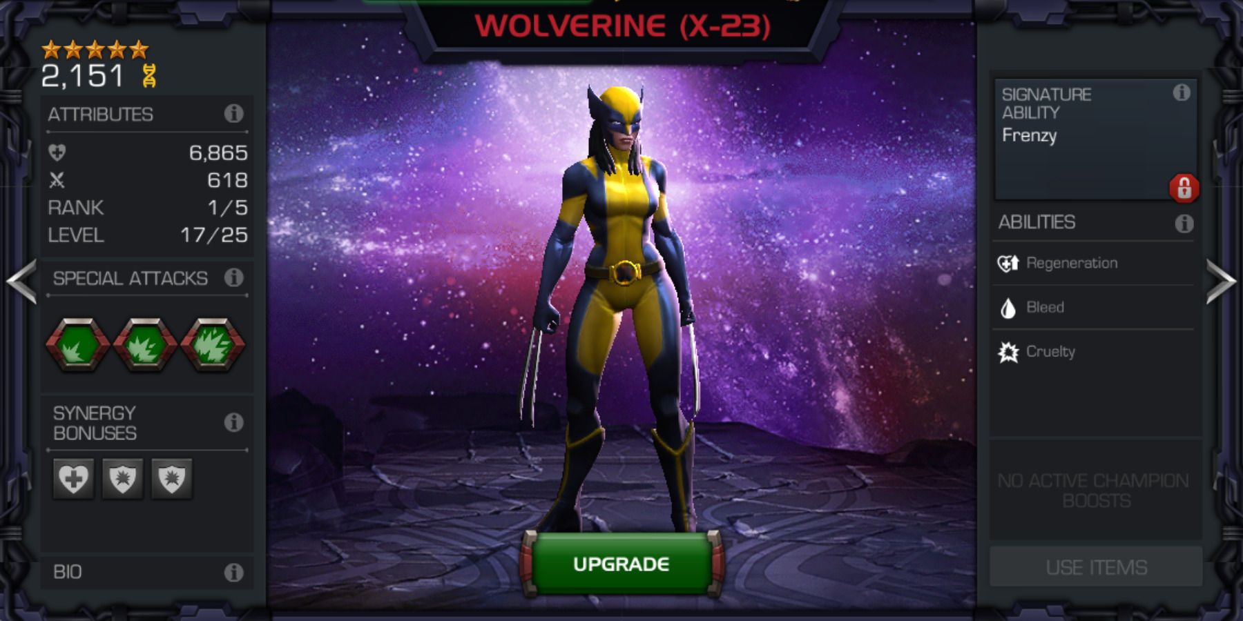 Wolverine (X-23) in Marvel Contest of Champions.