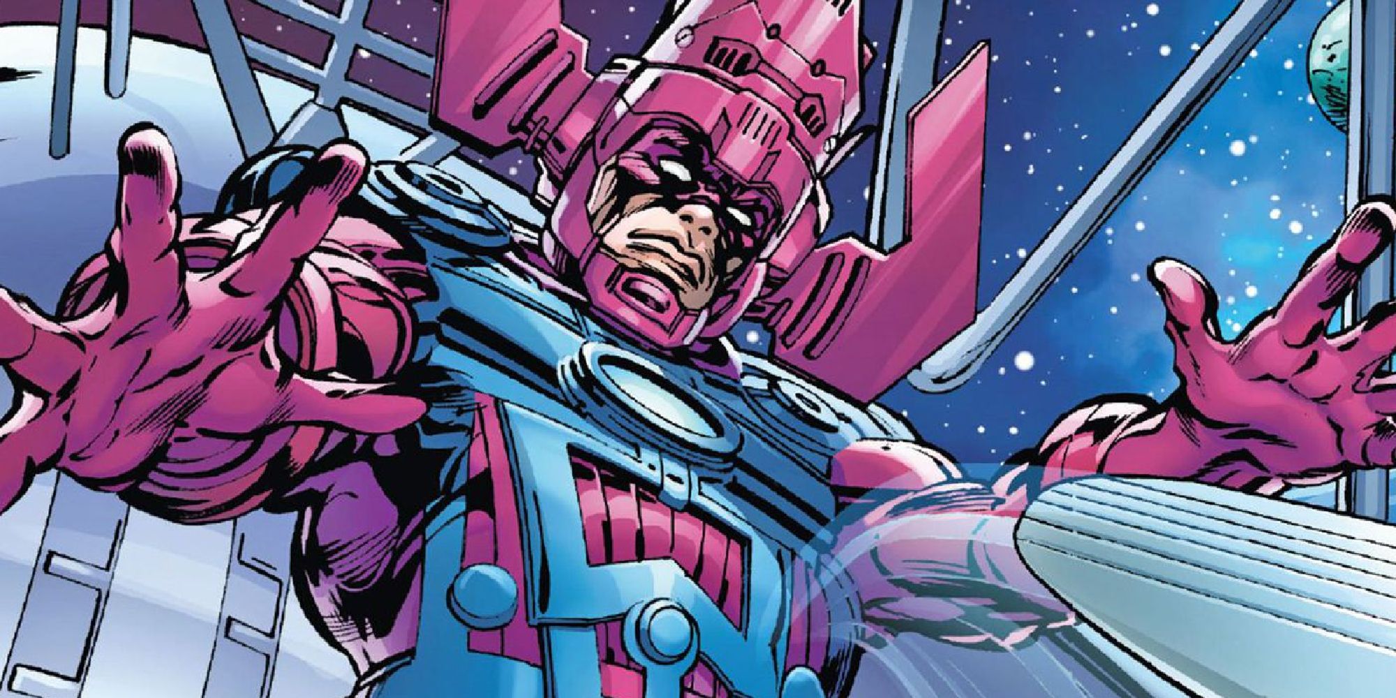 Galactus sending out the Silver Surfer in Marvel Comics