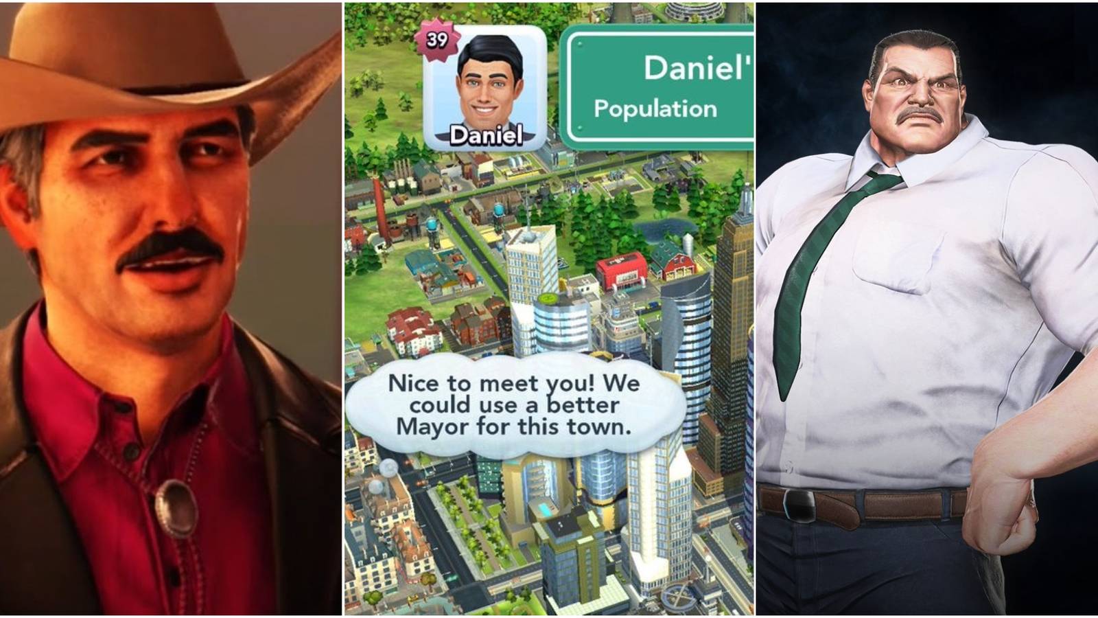 Mayors Burt Reynolds, SimCity and Mike Haggar