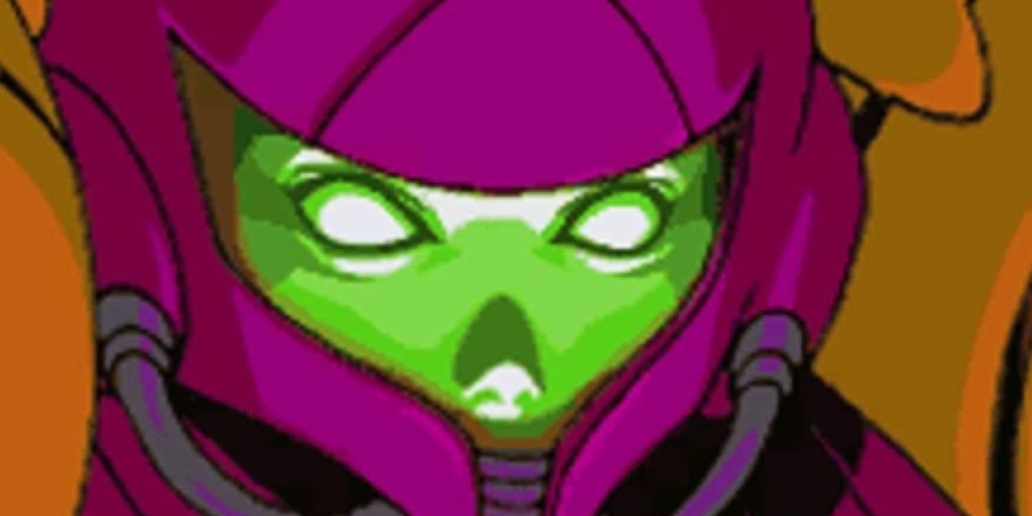 Metroid Fusion close-up of SA-X's face