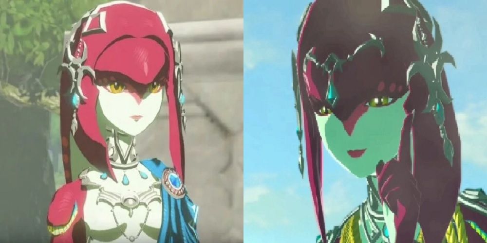 Split image of Mipha as she appears in The Legend of Zelda Breath of the Wild