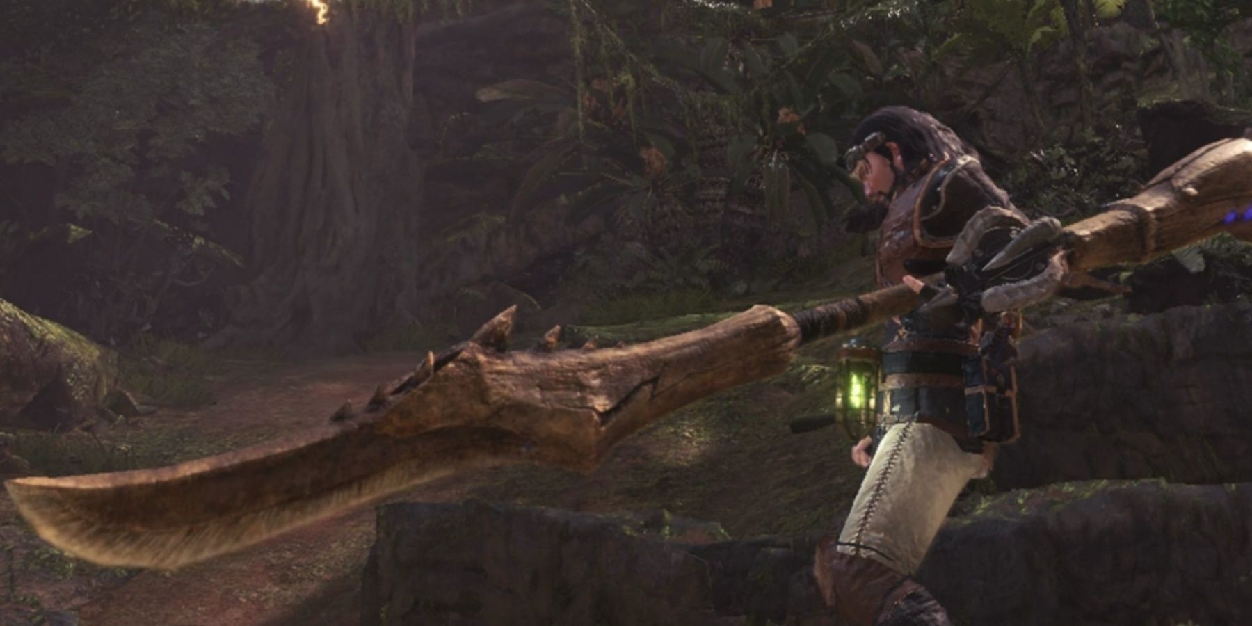 Player holding a Glaive in Monster Hunter: World