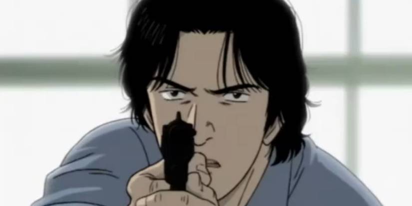 Monster Kenzo Tenma aiming a gun