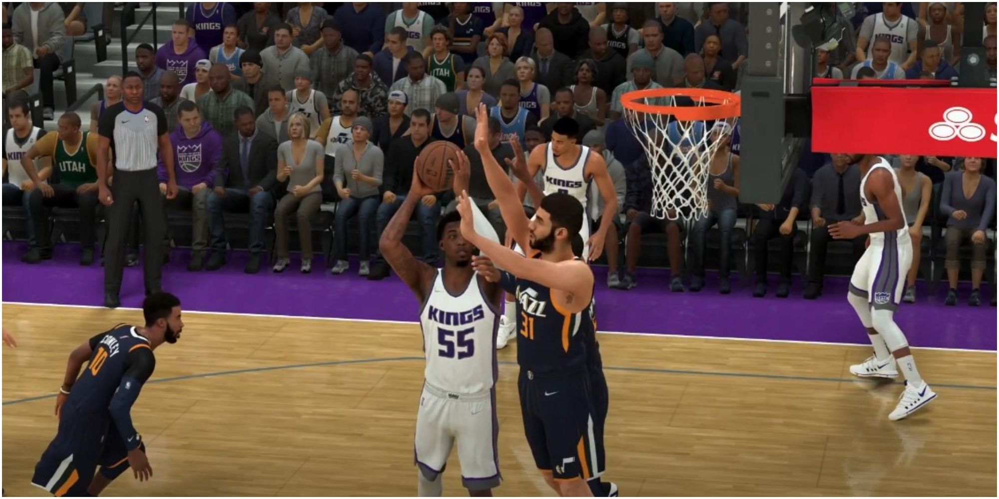 NBA 2K22 Blocking A Shot With the Jazz