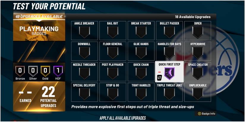 NBA 2K22 Getting The Quick First Step Badge