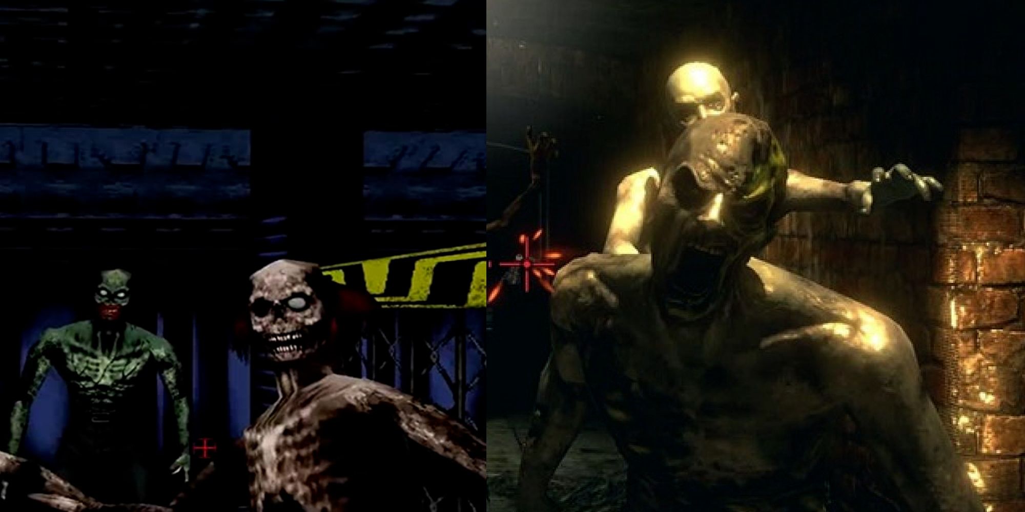 Image Showing Zombies in the original The House Of The Dead and zombines in the remake