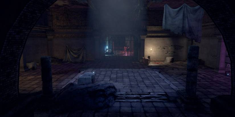 A dark, stony room in Outward