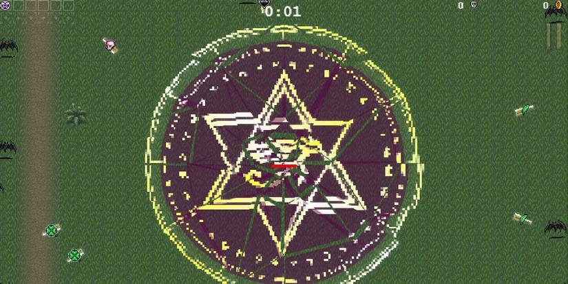 Christine starting a run in Green Acres in Vampire Survivors