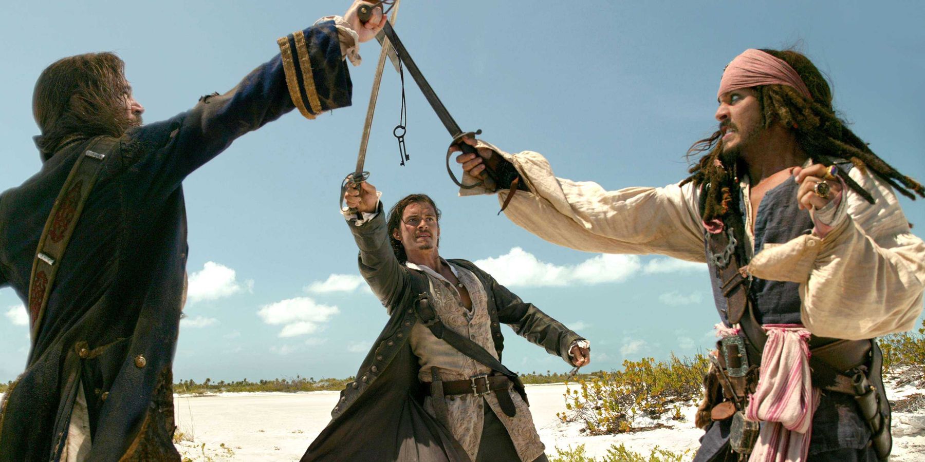 Pirates of the Caribbean dead man's chest sparrow and will sword fight