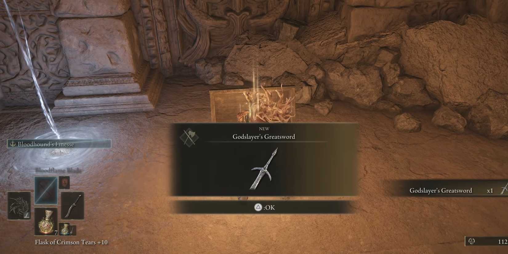 Player Obtaining Godslayer's Greatsword 