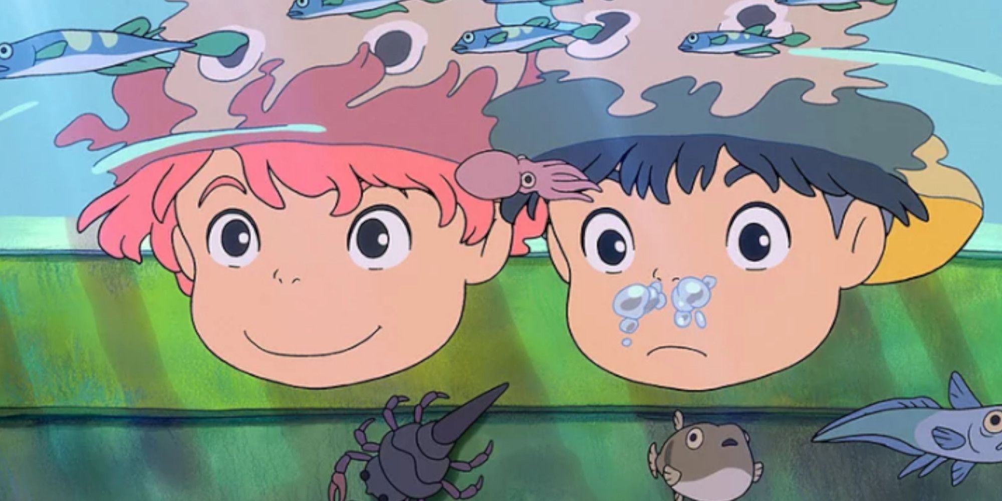 Ponyo and Sōsuke in the Studio Ghibli film, Ponyo 